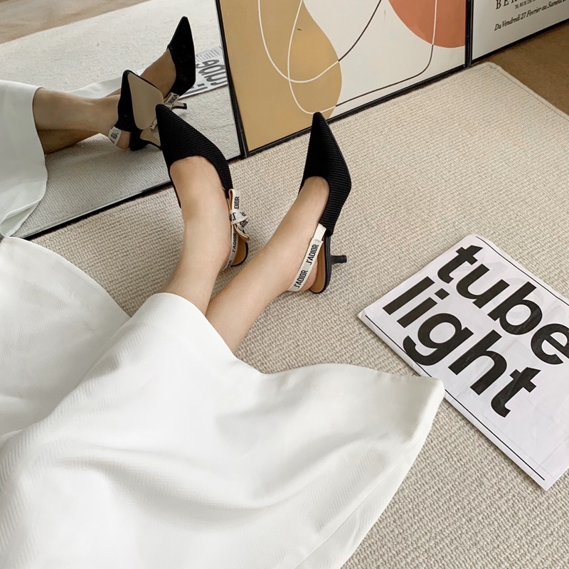 Sorami.Shoes | Giày hở gót dây chữ mũi nhọn cao cấp, sang trọng