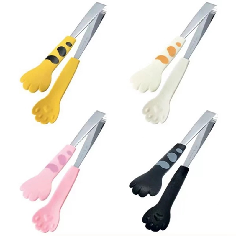 Dễ Thương Kẹp Gắp Thức Ăn Hình Chân Mèo Bằng Thép Không Gỉ 12CM / Nhỏ