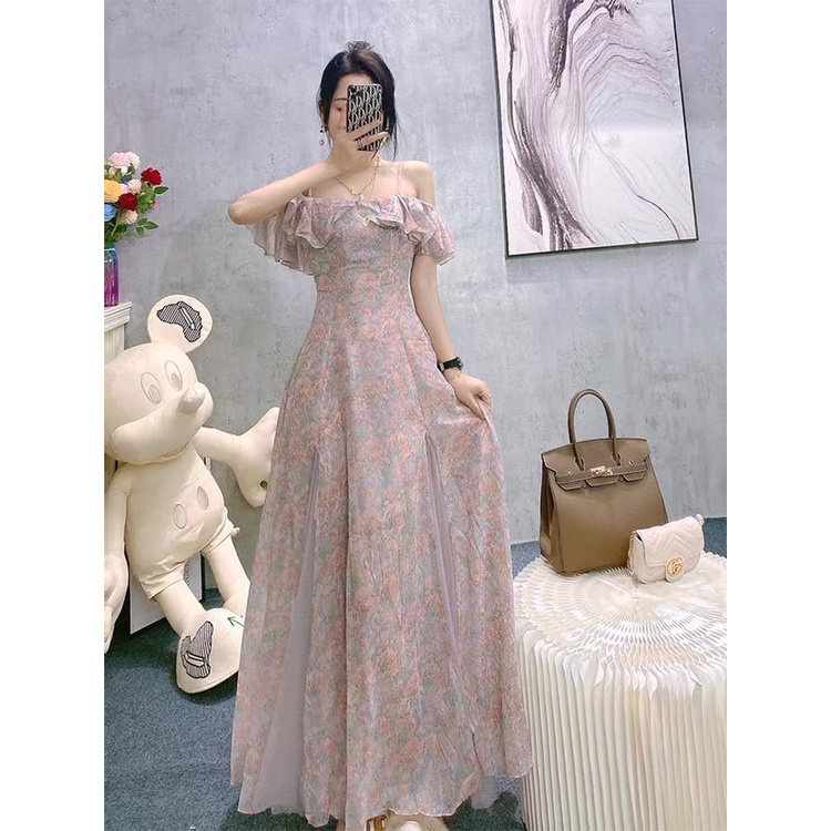 Sexy đầm hồng váy đi biển đầm dài đầm hở lưng đầm trễ vai váy cổ yếm váy tay bồng váy hoa nhí vintage váy xẻ tà đầm bigsize nữ váy nữ xinh váy đi chơi đầm đi tiệc đầm nữ