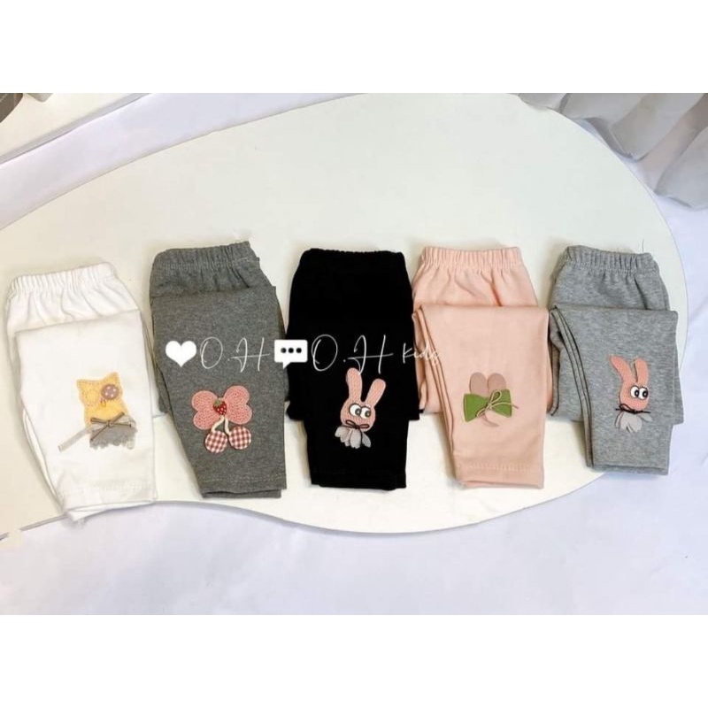 Quần legging giữ nhiệt cho bé chất zip lông dày dặn thêu nơ đẹp