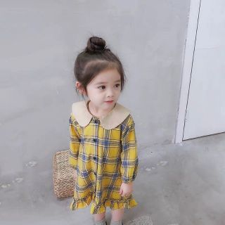 Váy công chúa sọc ca rô bé gái
