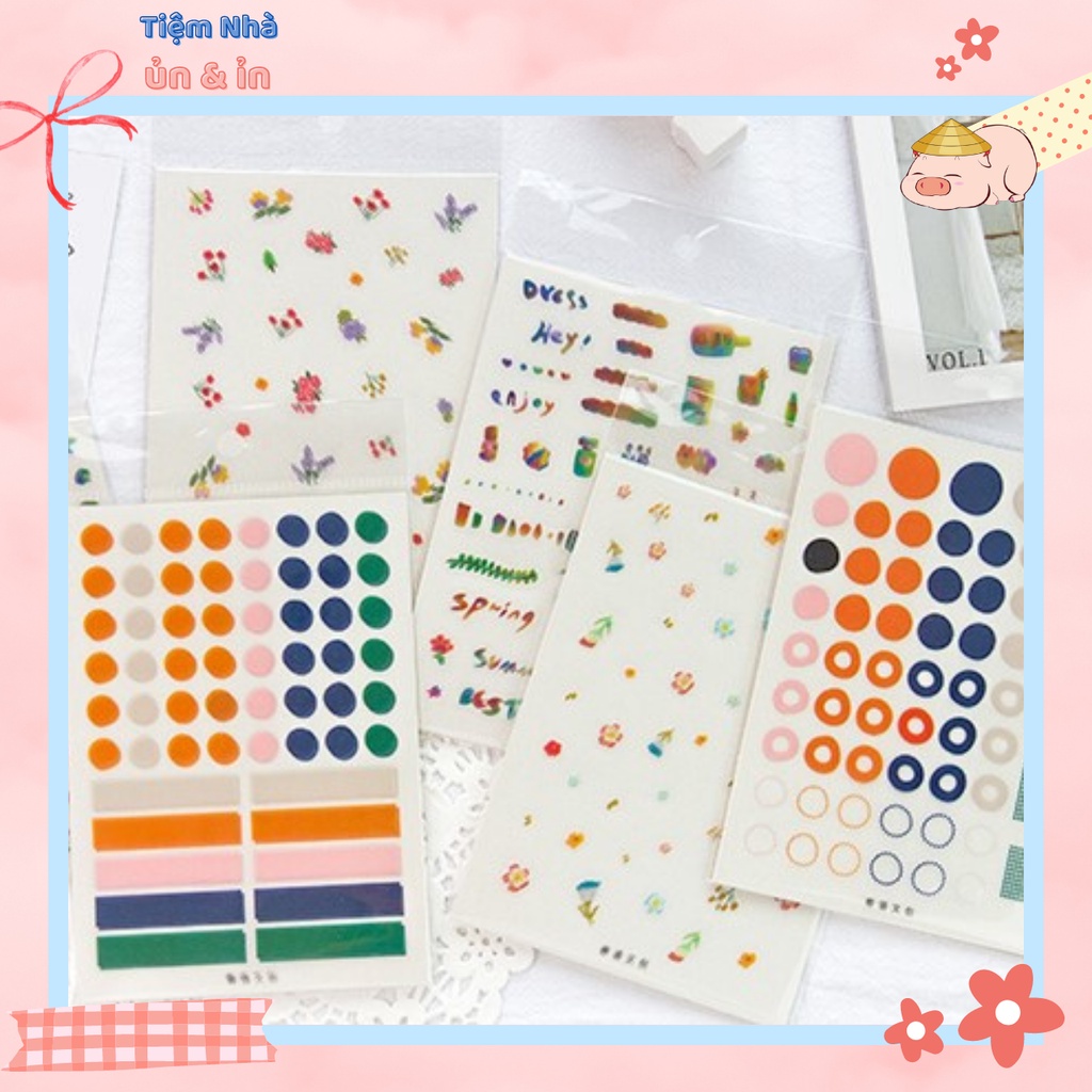 Sticker miếng dán trang trí sổ planner, sổ lưu niệm