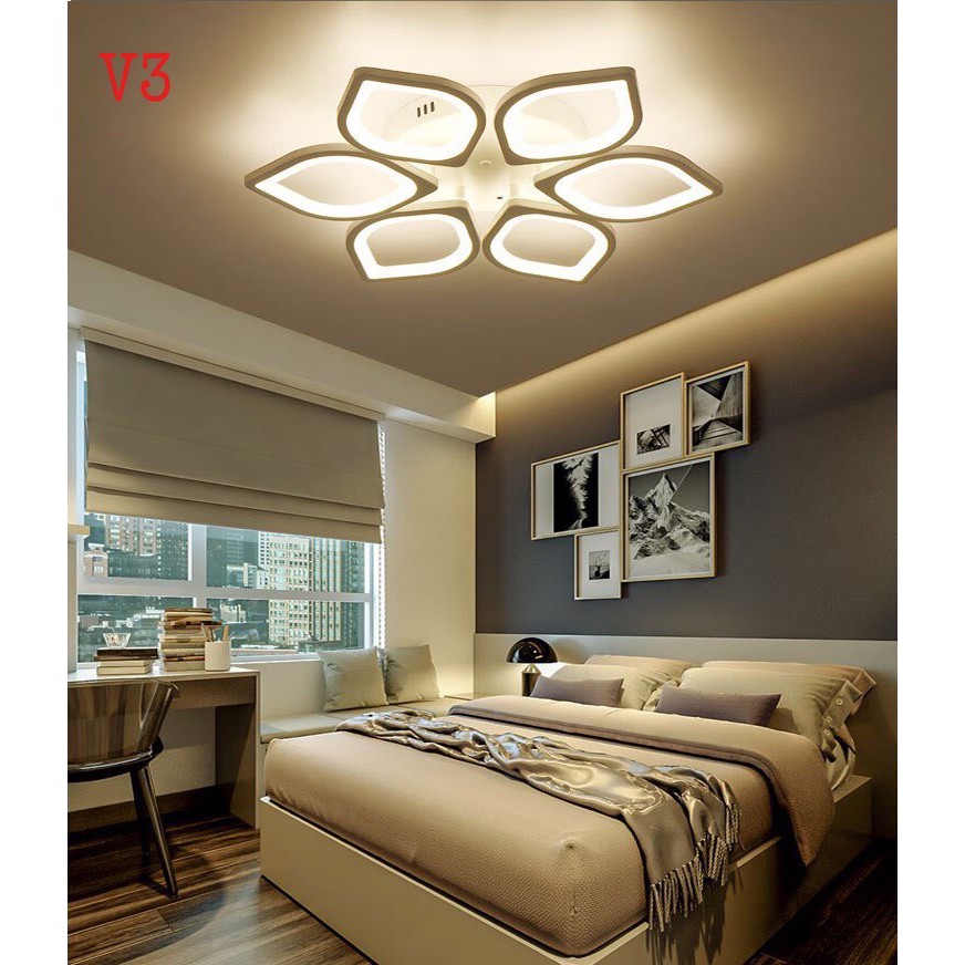 ĐÈN MÂM LED ỐP TRẦN MICA NHIỀU CHẾ ĐỘ ÁNH SÁNG CÓ ĐIỀU KHIỂN TIỆN LỢI TRANG TRÍ PHÒNG KHÁCH TIỆN NGHI CHO GIA ĐÌNH BẠN