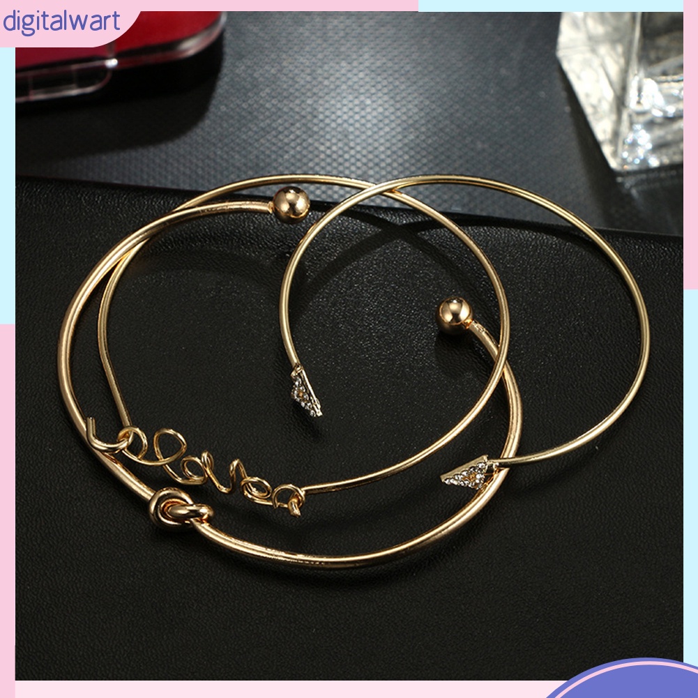 Set 4 Vòng Đeo Tay Kiểu Dáng Vintage Thời Trang Cho Nữ