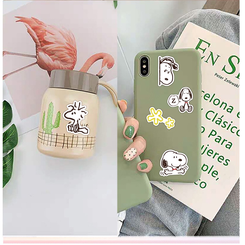 Set 40 miếng dán hình hoạt hình Snoopy chống thấm nước