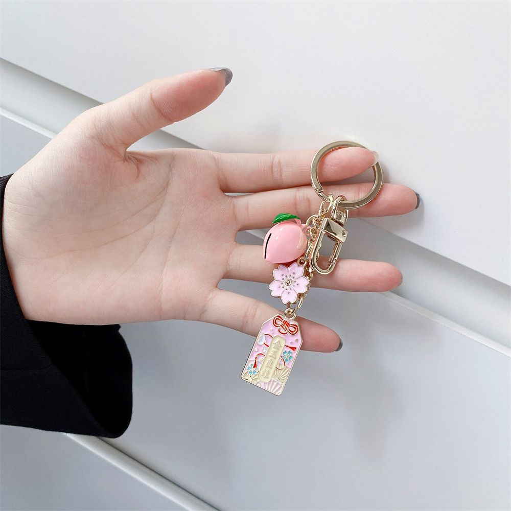 LANFY Móc khóa điện thoại trang trí hình mèo may mắn Sakura Maneki Neko dễ thương làm quà tặng tình bạn