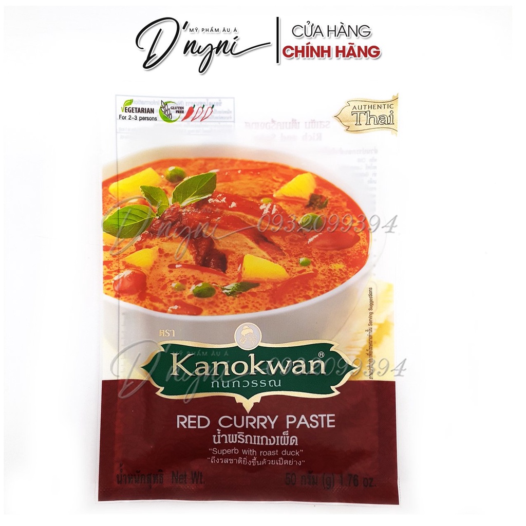 Sốt Gia Vị Cà Ri Đỏ KANOKWAN Red Curry Paste 50g Thái Lan