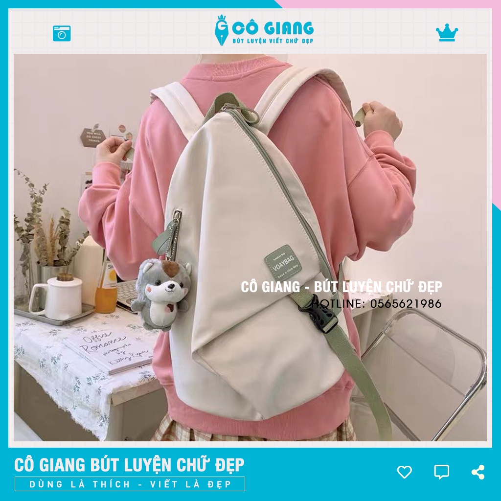 Balo đi học nam nữ ulzzang thời trang Hàn Quốc, cặp sách unisex đẹp dễ thương CGB133 (không kèm gấu)