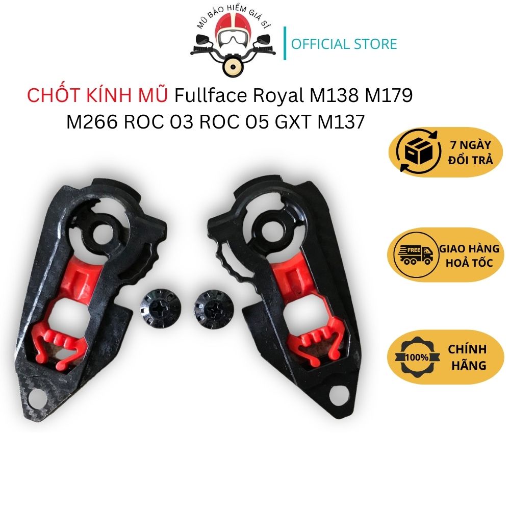 Phụ kiện thay thế chốt khoá kính mũ nón bảo hiểm Fullface Royal M138 M179 M266 ROC 03 ROC 05 GXT M137 pas kính