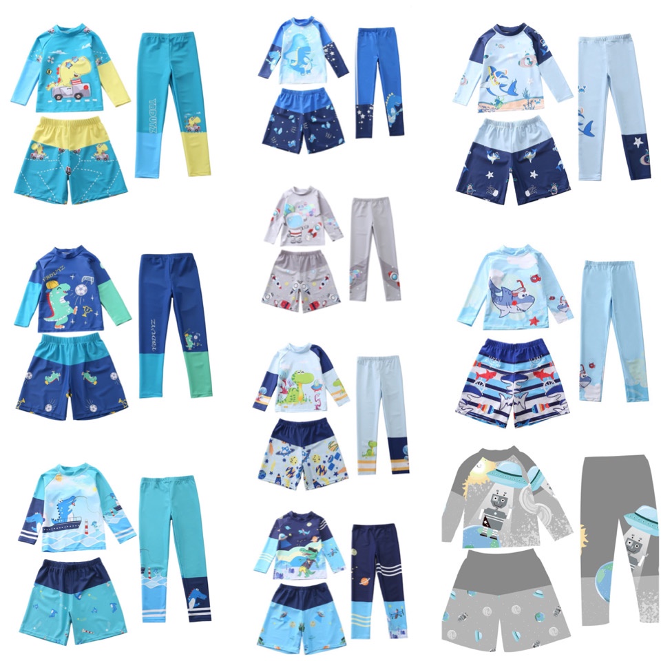 Set 3ct bộ bơi dài tay quần đùi + quần dài BT size 110 - 150