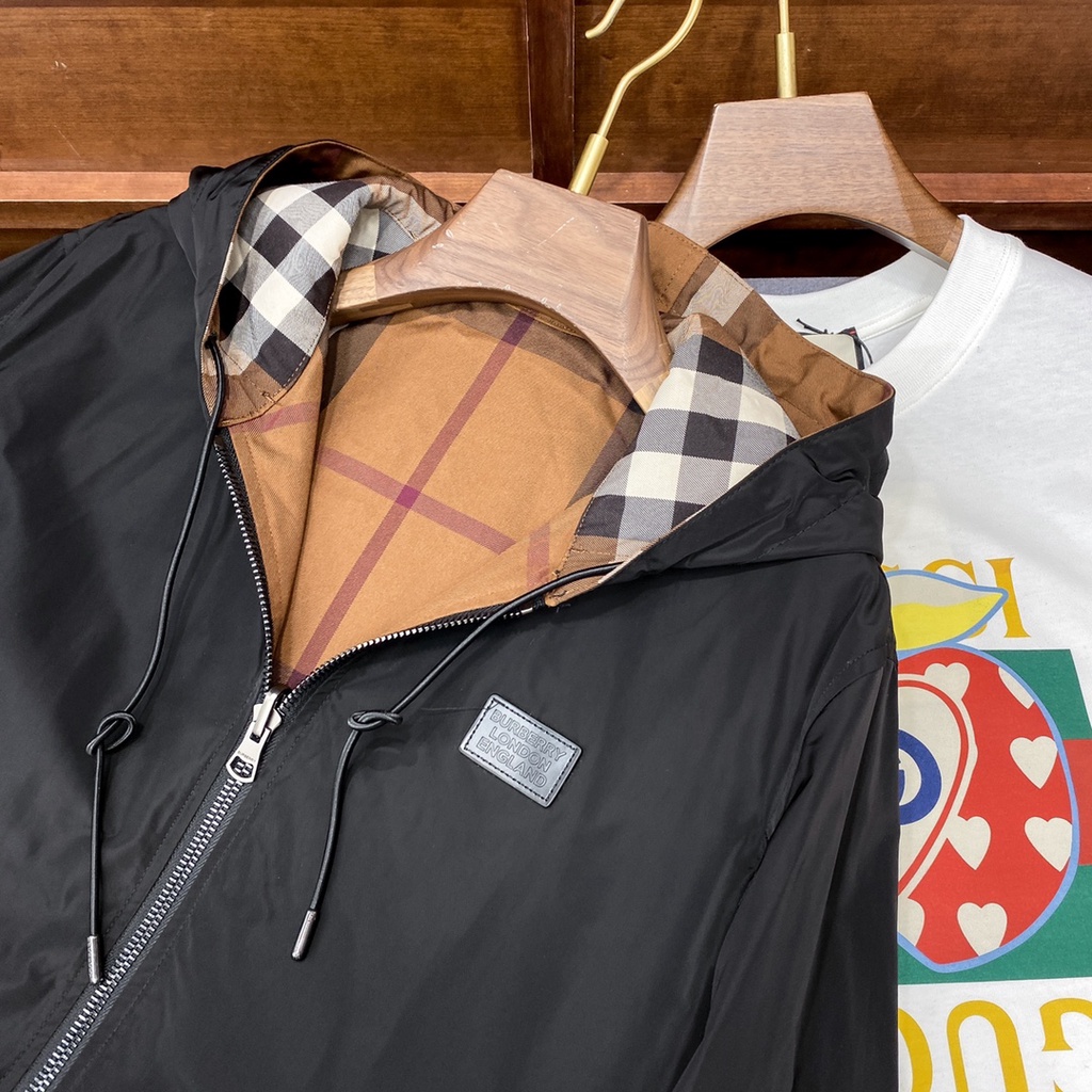 Áo khoác nam hai mặt cao cấp Burberry BBR thiết kế trẻ trung và cá tính mang phong cách đường phố