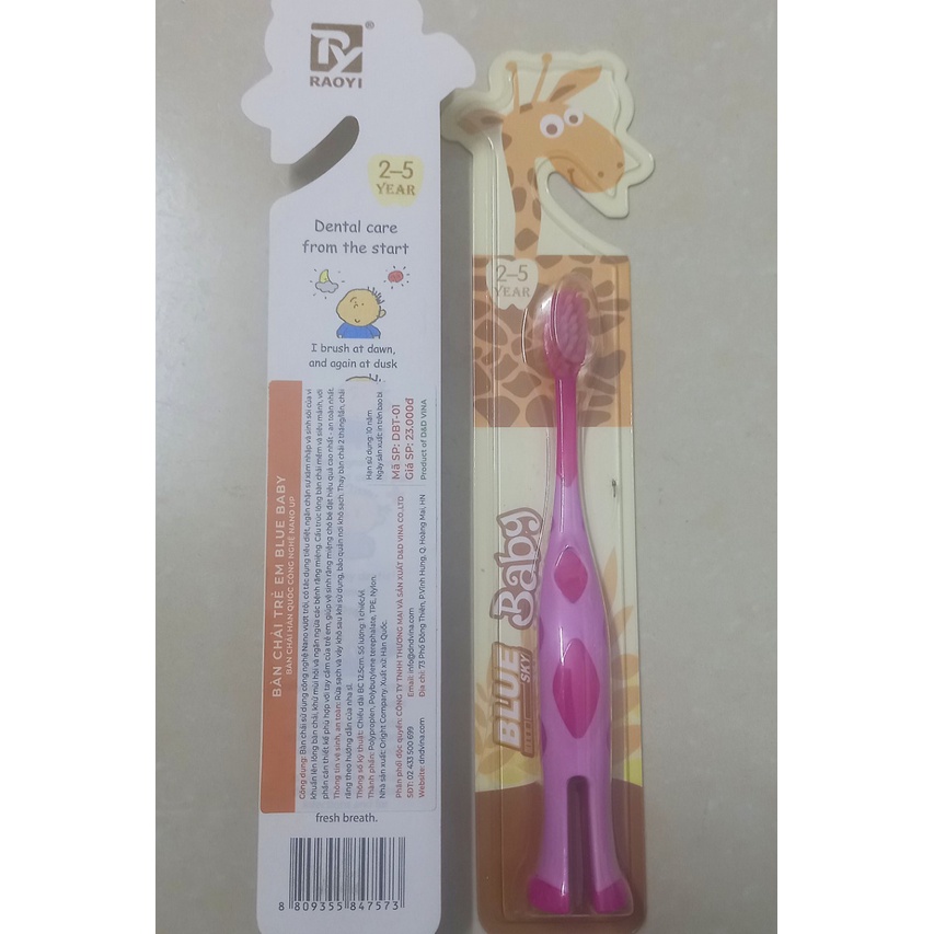 Bàn chải đánh răng trẻ em Blue baby. Bàn chải Hàn Quốc công nghệ Nano up an toàn cho trẻ từ 2_5 tuổi.