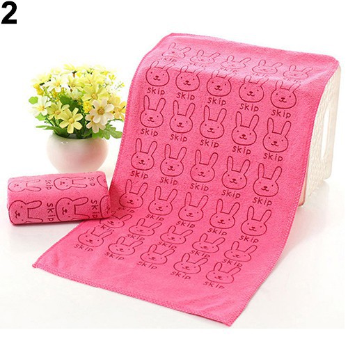 Khăn Tắm Mềm Cho Bé Sơ Sinh Hoạ Tiết Thỏ Hoạt Hình Dễ Thương