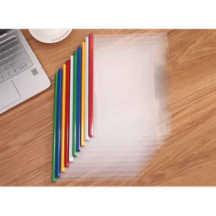 Bettermart_Bìa kẹp gáy nhựa trong suốt  A4 lưu trữ giấy tờ hồ sơ nhiều màu