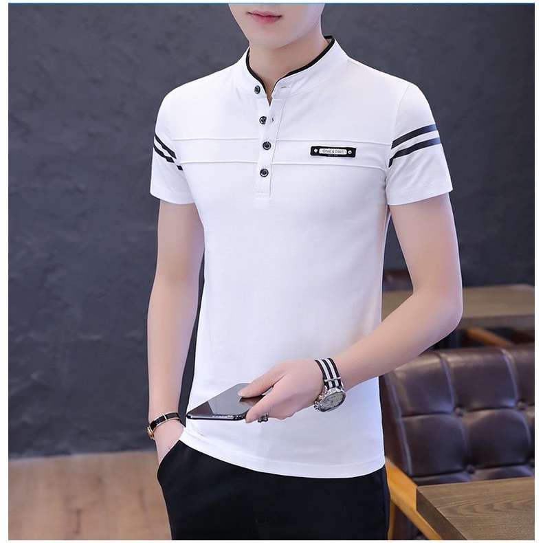 Áo Thun Nam, Áo Polo Nam Có Cổ Cotton Cao Cấp mẫu mới 2022 phối sọc tay logo cực đẹp 4 màu sang trọng lịch lãm