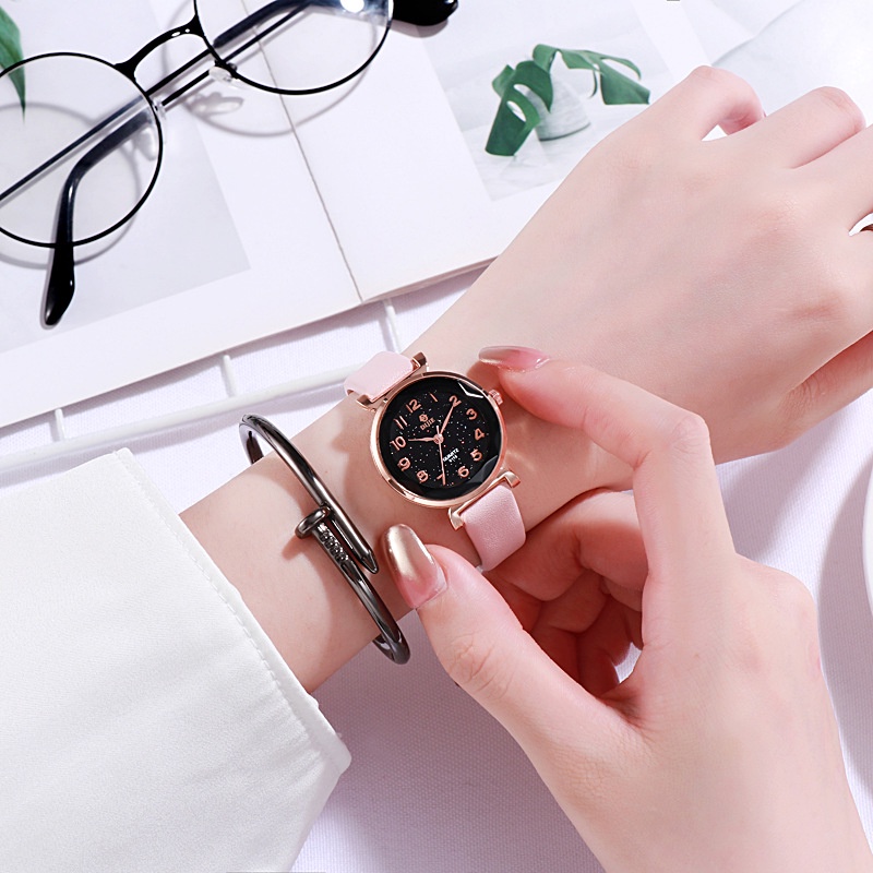 Đồng hồ thời trang nữ Dijie DJ66 kiểu mới mặt số dể dàng xem giờ, dây da mềm êm tay nhiều màu dể phối đồ