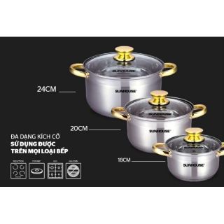Bộ nồi sunhouse sh781 hàng chính hãng giá tốt