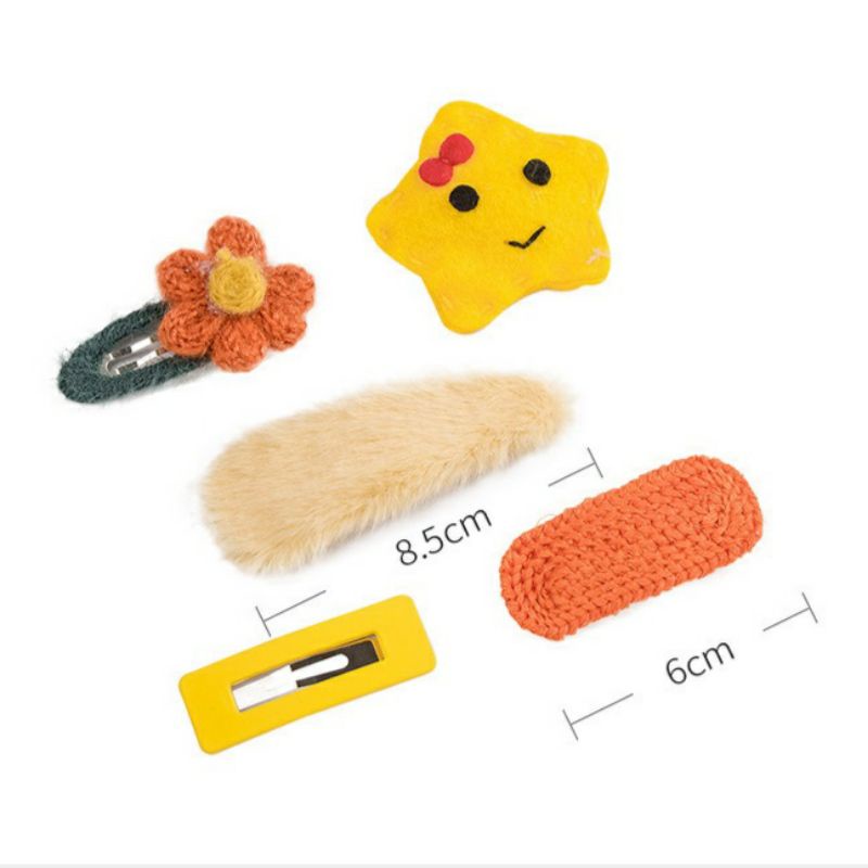 Set 5 Món Kẹp Tóc Mái Phong Cách Hàn Quốc Xinh Xắn BiTi Store