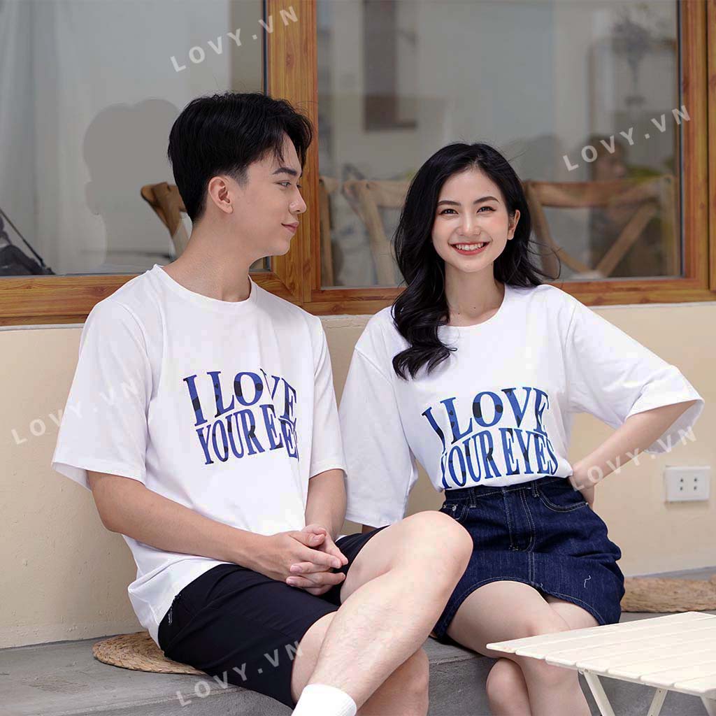 Áo đôi nam nữ thời trang phông tay lỡ unisex chất mịn đẹp LOVY Oversize