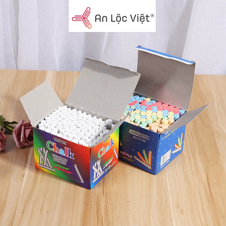 Phấn Trắng Class - Phấn Màu Marlin Viết Bảng Không Bụi 100 Viên