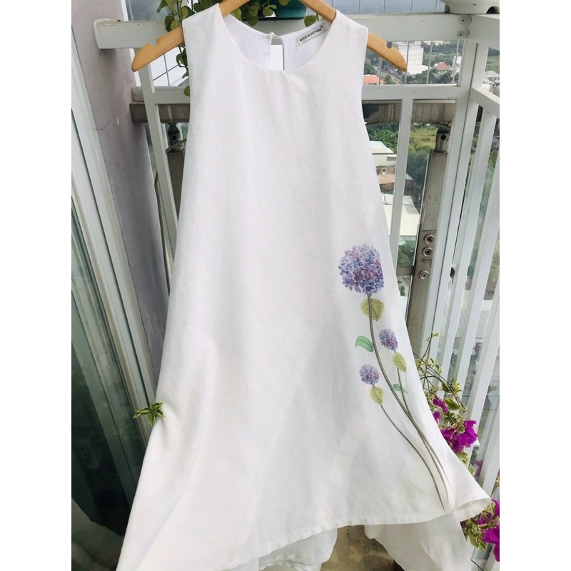 Đầm Bầu, Váy Bầu Dự tiệc đơn hianr, đầm bầu hoa tú cầu