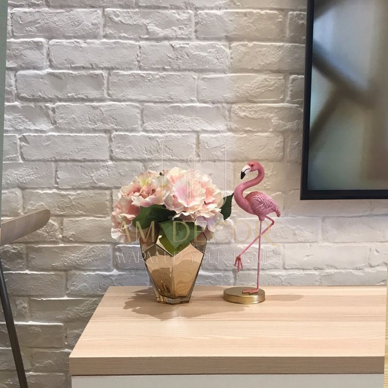 Tượng Hồng hạc Flamingo nữ tính sáng tạo decor trang trí phòng ngủ, phòng khách, quà cưới sang trọng - AM Decor