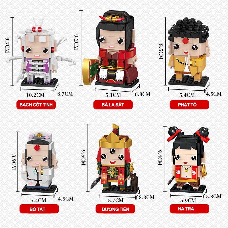 Mô hình lắp ráp 3d mini tôn ngộ không trư bát giới sa tăng đường tăng bộ xếp hình 12 nhân vật tây du ký Gôn đồ chơi