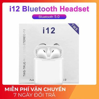 [ GIÁ HUỶ DIỆT] Tai Nghe Bluetooth 5.0 i12 TWS [CẢM ỨNG VÂN TAY] (Màu trắng)