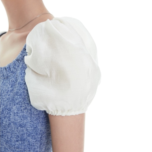 Đầm kiểu ZHELIHANGFEI cổ vuông tay phồng thời trang xinh xắn cho nữ