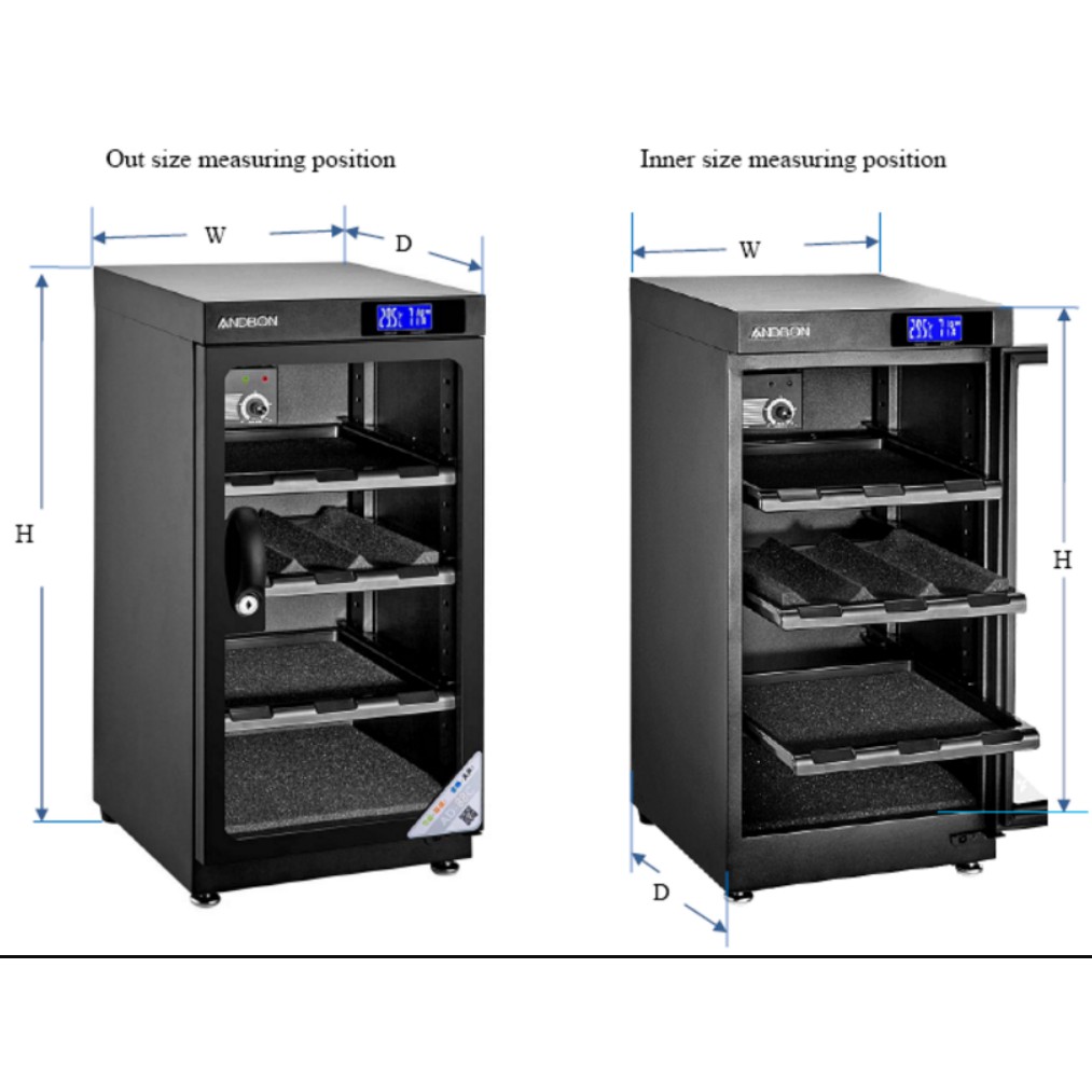 Tủ chống ẩm Andbon AD-80C (dung tích 80 lít )-Taiwan . Tặng 01 bộ vệ sinh máy ảnh 8 in 1