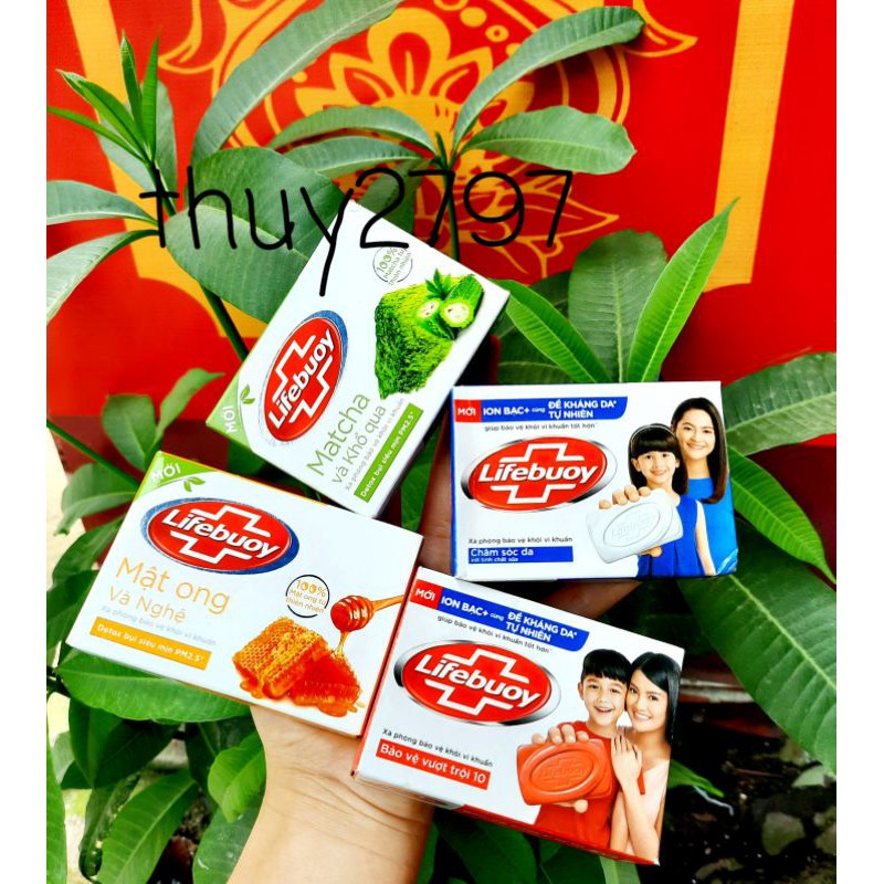 Xà bông LIFEBUOY 90G Matcha khổ qua - Nghệ mật ong - chăm sóc da(Xanh) - BVVT ( ĐỎ) - Thiên nhiên