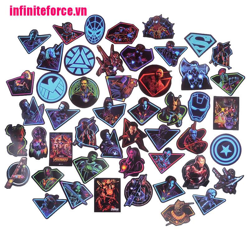 Marvel Set 49 Miếng Dán Trang Trí Laptop / Laptop Họa Tiết Avengers Độc Đáo