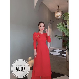 Áo dài hoa Tết bigsize lụa satin cao cấp 3 màu size 55-90kg