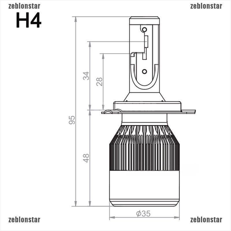 ❤star Cặp bóng đèn pha LED H4 C6 3800LM 36W 6000K cho xe hơi ▲▲