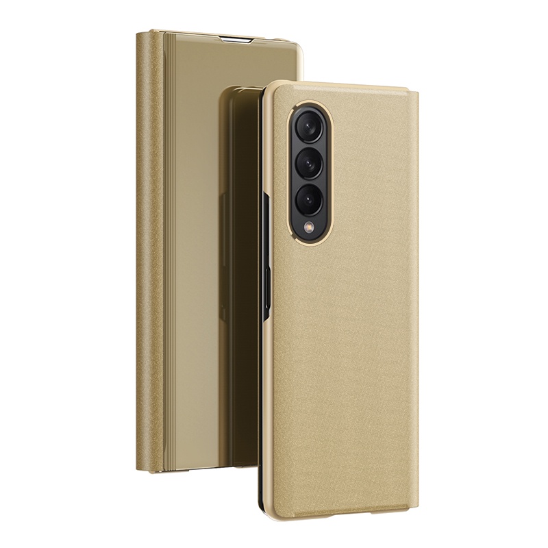 Ốp Điện Thoại Nắp Lật Mặt Gương Trang Điểm Thông Minh Sang Trọng Cho Samsung Galaxy Z