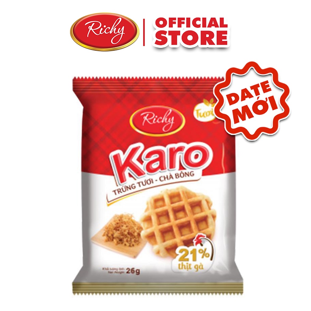 BÁNH TƯƠI RICHY KARO CHÀ BÔNG BỊCH 6 CÁI  - SỢI THỊT GÀ THƠM NGON