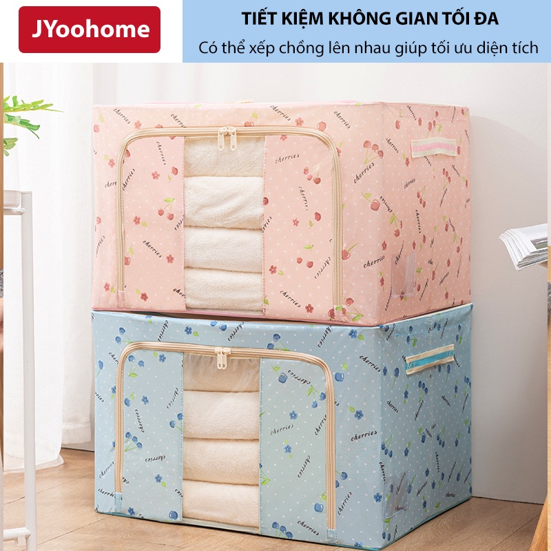 Túi Vải Đựng Quần Áo Chăn Màn Khung Thép JYoohome Thùng Hộp Vải Để Đồ Chơi Đa Năng Kích Thước Lớn Chịu Lực Cao Cấp