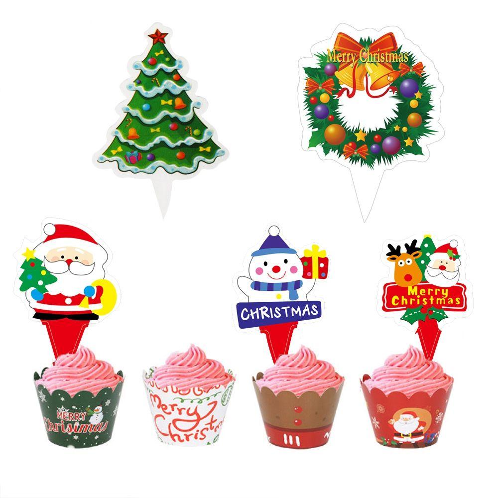 Set 50 Que Cắm Trang Trí Bánh Kem Phong Cách Giáng Sinh