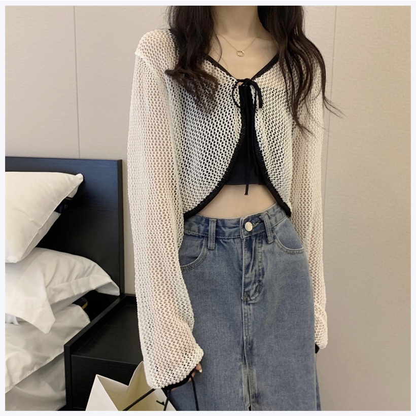 Áo Khoác Cardigan Len Dệt Kim Mỏng Chống Nắng Thời Trang Mùa Hè Dành Cho Nữ