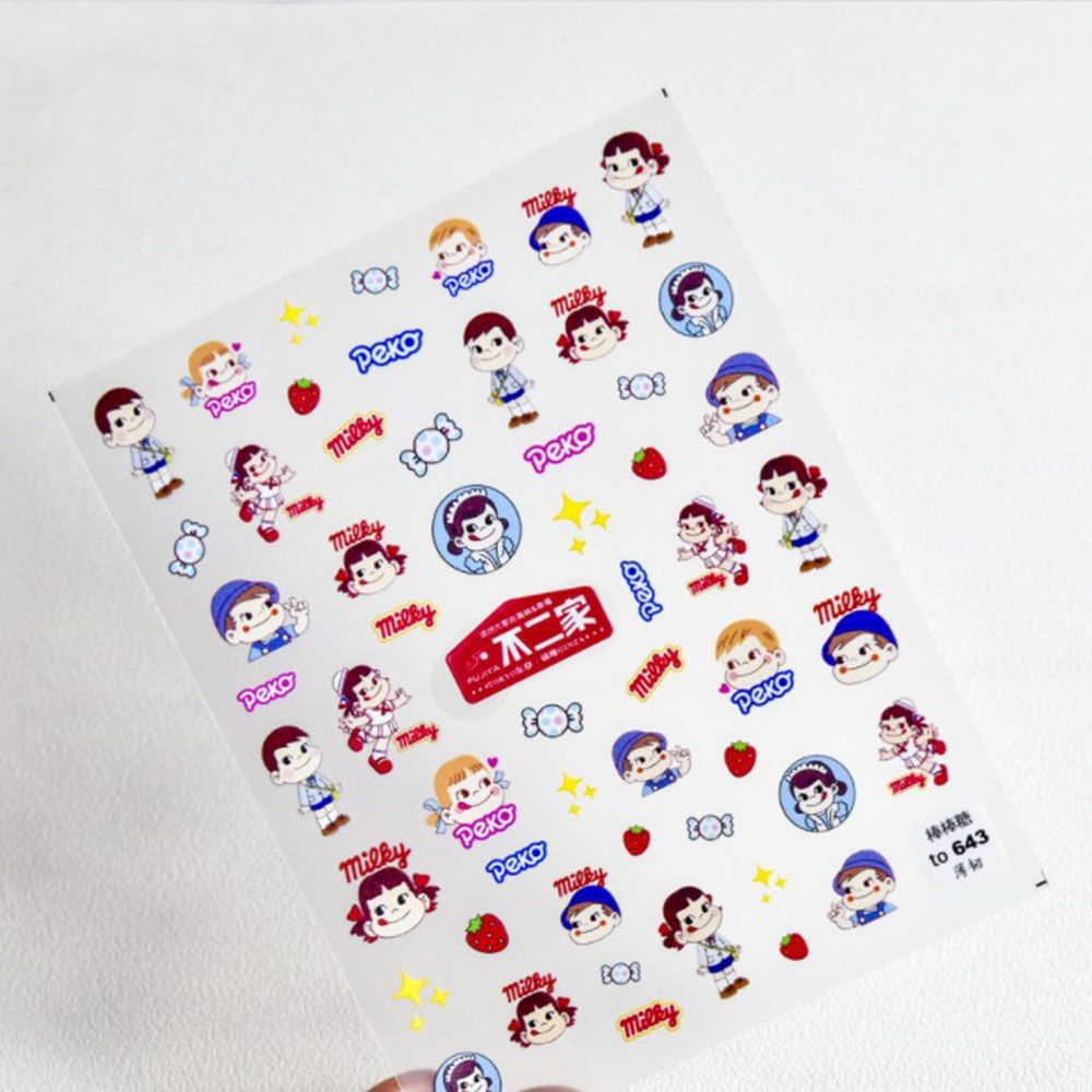 Nhãn Dán Trang Trí Móng Tay Siêu Mỏng Họa Tiết Dâu Tây Hoạt Hình 5D Diy