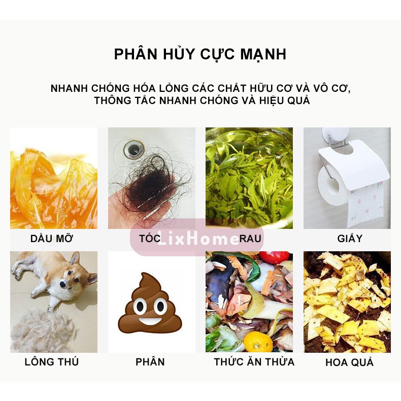 Bột thông cống, bồn cầu cực mạnh Yuhao 268g, đánh bay mọi vết bẩn, trong chậu rửa, đường ống cực nhanh LTC1 - LIXHOME