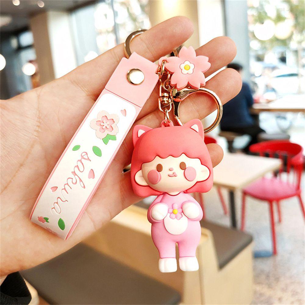 Móc Chìa Khóa Bằng PVC Hình Nhân Vật Hoạt Hình Sakura Dễ Thương