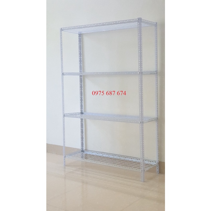 Kệ sắt v lỗ đa năng 2, 3, 4 tầng mặt lưới lắp ghép dùng để hàng, để vật dụng trong nhà bếp, để hoa cây cảnh, để hoa quả