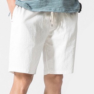 Quần đũi nam trắng, quần đùi nam đũi cao cấp đẹp xin ngắn chất đũi mát mẻ lưng thun dáng thể thao hàn quốc H2
