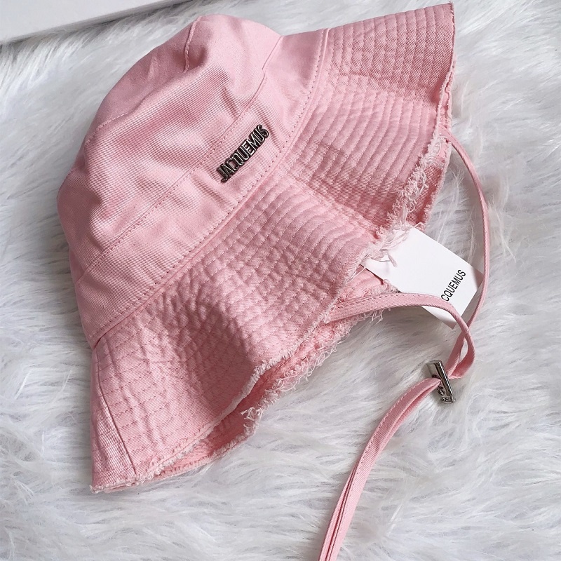 NÓN BUCKET JACQUEMUS Nón Vành Rộng Mũ bảo vệ chống nắng chất lượng cao Nhãn kim loại in