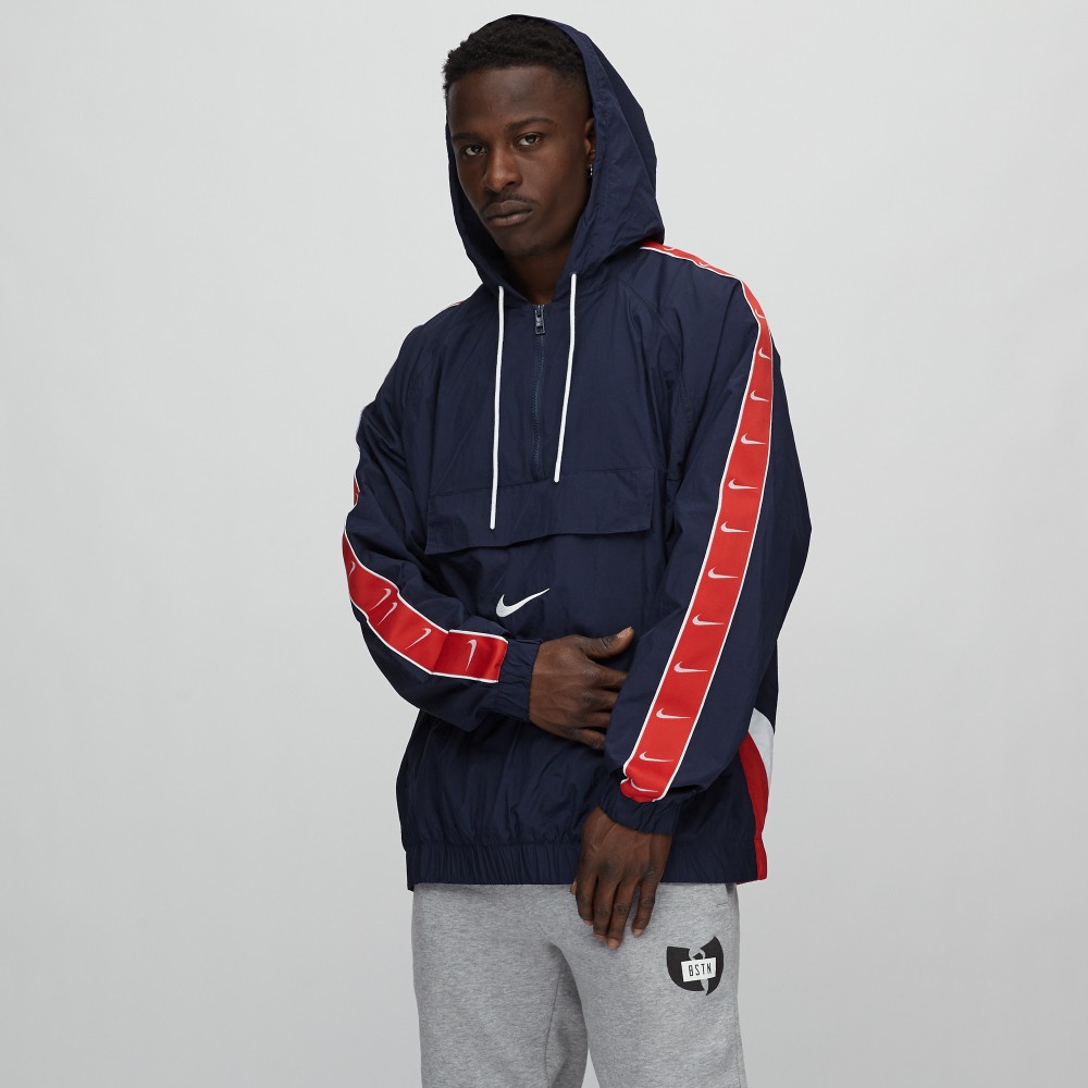 Áo Khoác Gió Nam Nike Taped Swoosh Popover Jacket Navy