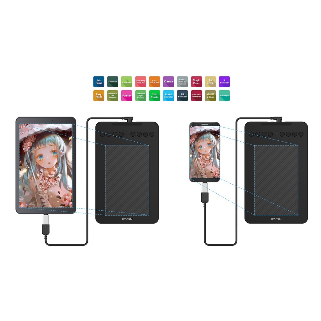 Bảng vẽ máy tính không dây XP-Pen Deco Mini7W kết nối điện thoại Andoird - Bảng vẽ đồ họa hỗ trợ cảm ứng nghiêng