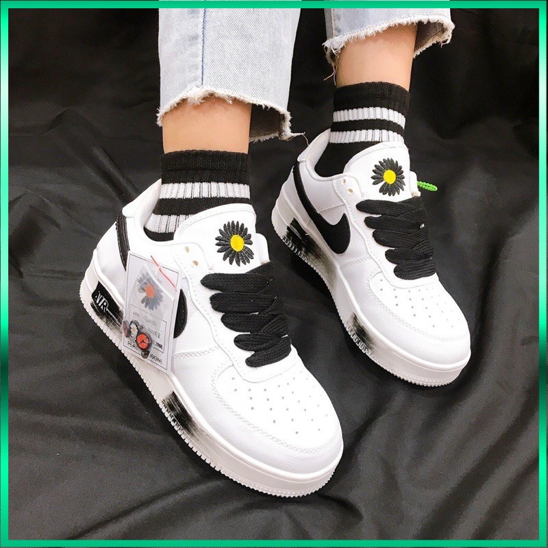 Giày Thể Thao 𝗔𝗙𝟭 Trắng Hoa Cúc Paranoise 2.0 Tróc Sơn - Giày Sneaker AF1 Trắng Hoa Cúc Nam Nữ Cao Cấp Full Box
