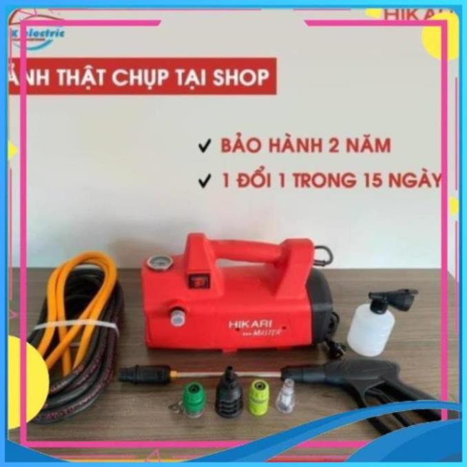 Máy rửa xe mini, Máy xịt rửa cao áp HIKARI HK-H3 - Có áp chống giật + Chống cháy [BH 24 Tháng]