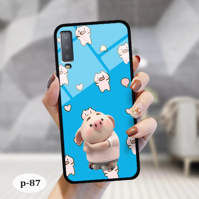 [Mã ELORDER5 giảm 10K đơn 20K] Ốp kính in hình cute Samsung Galaxy A7 2018